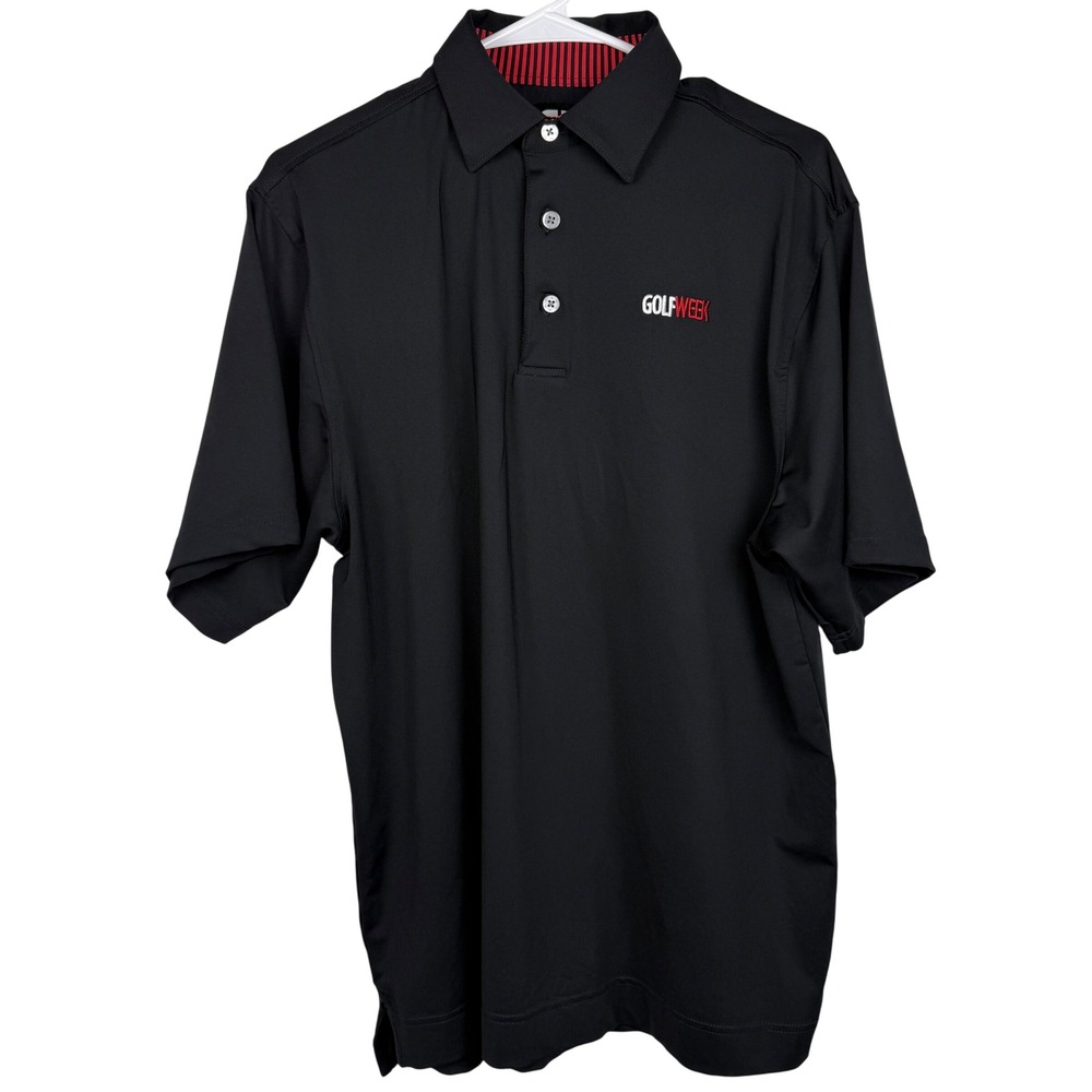 FootJoy FJ GolfWeek MEDIUM Polo Black Stretch Performance Moisture Wicking Shirt